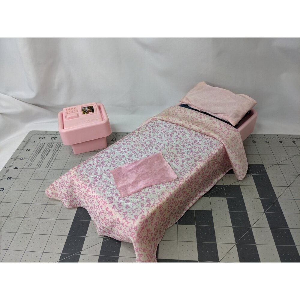 Mattel Barbie Bed Mattress  Covers Computer Pink Lot Vintage